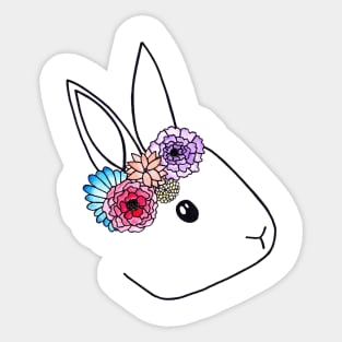 Flower Crown Bunny Sticker